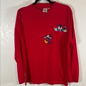 The Disney Store Vintage Embroidered Mickey & Minnie Phone Call Tee Size Large
